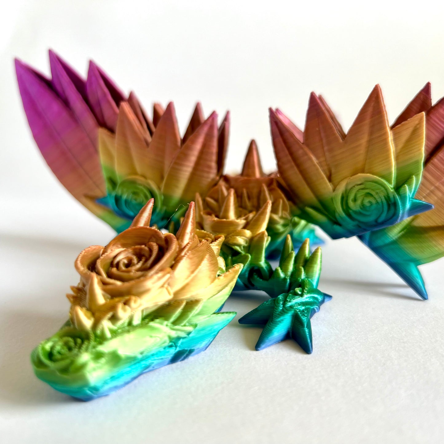 3D Printed Rose Wing Dragon | Adult - 14 - 19 inches