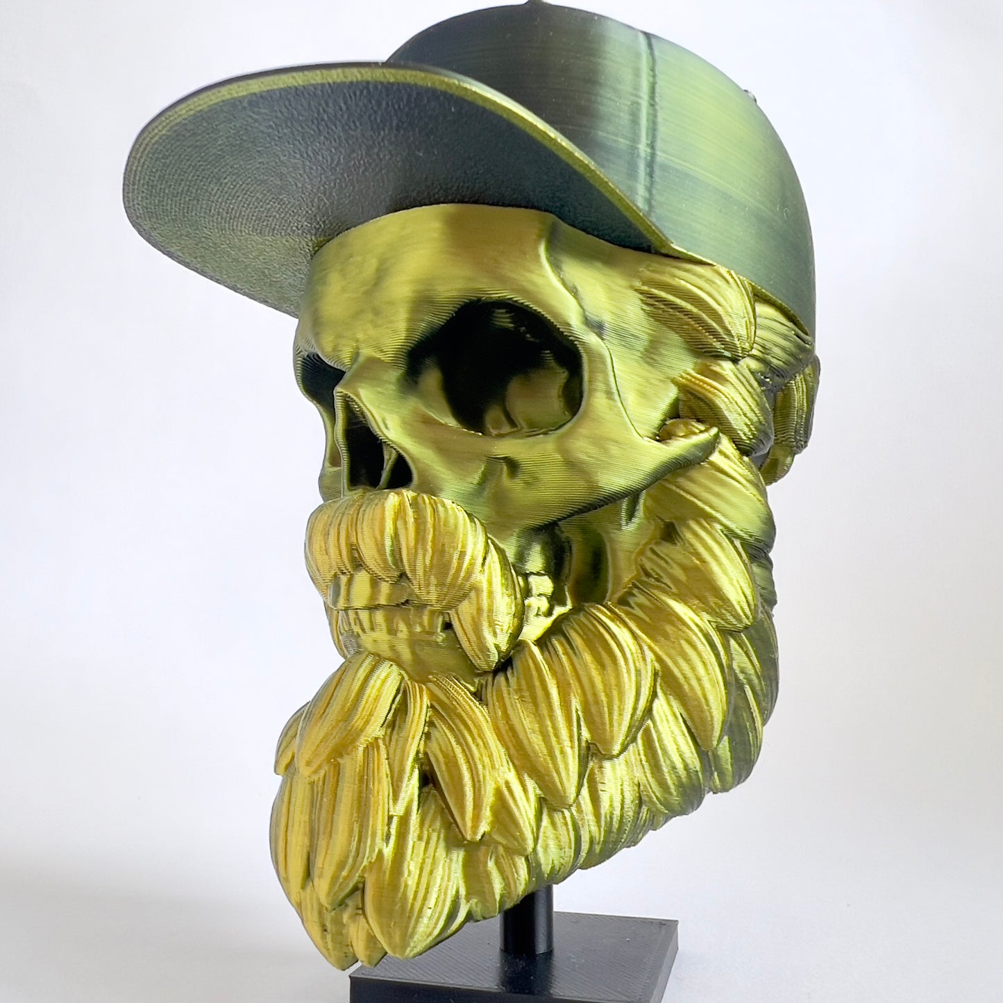 Baseball Cap Bearded Skull | 3D Printed Home Decor - Small