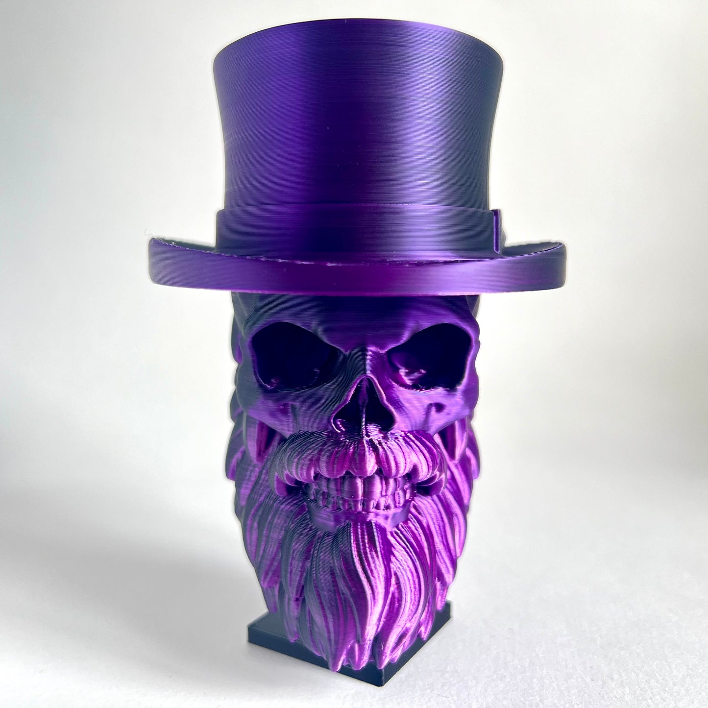 Top Hat Bearded Skull | 3D Printed Home Decor - Small