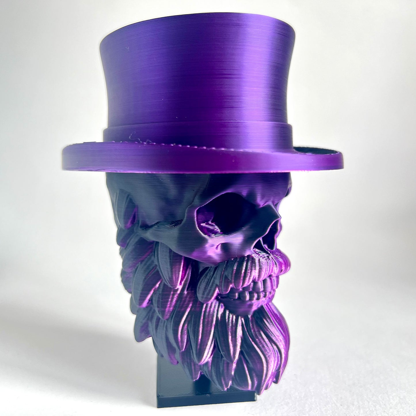 Top Hat Bearded Skull | 3D Printed Home Decor - Small