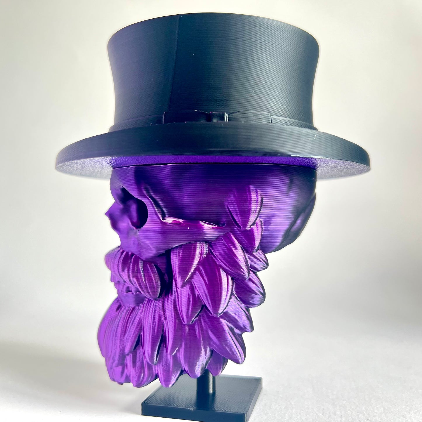 Top Hat Bearded Skull | 3D Printed Home Decor - Small