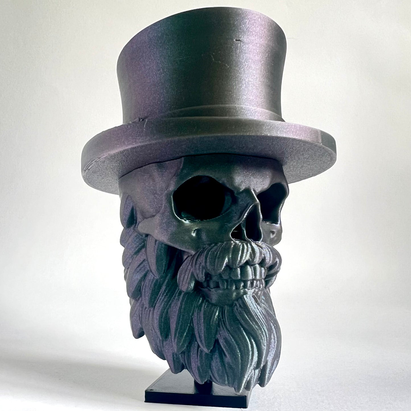 Top Hat Bearded Skull | 3D Printed Home Decor - Small