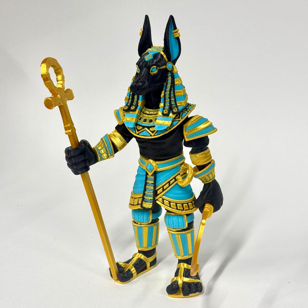 Anubis Warrior display figure with articulated construction and finished multicolour details – Iubi Design 3D