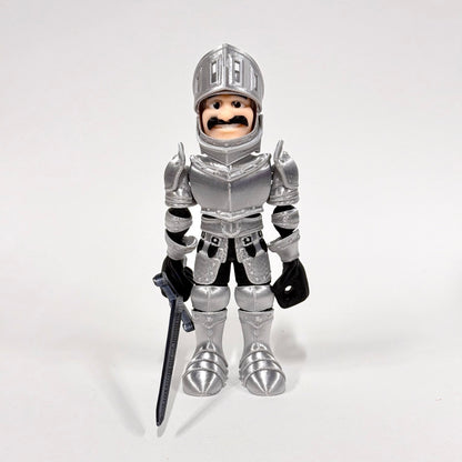 Close view of the medieval armour and raised visor on the Knight in Armour – Iubi Design 3D