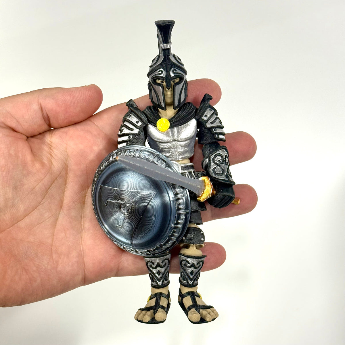 Fallen Spartan 3D printed collectible showing its detailed design – Iubi Design 3D