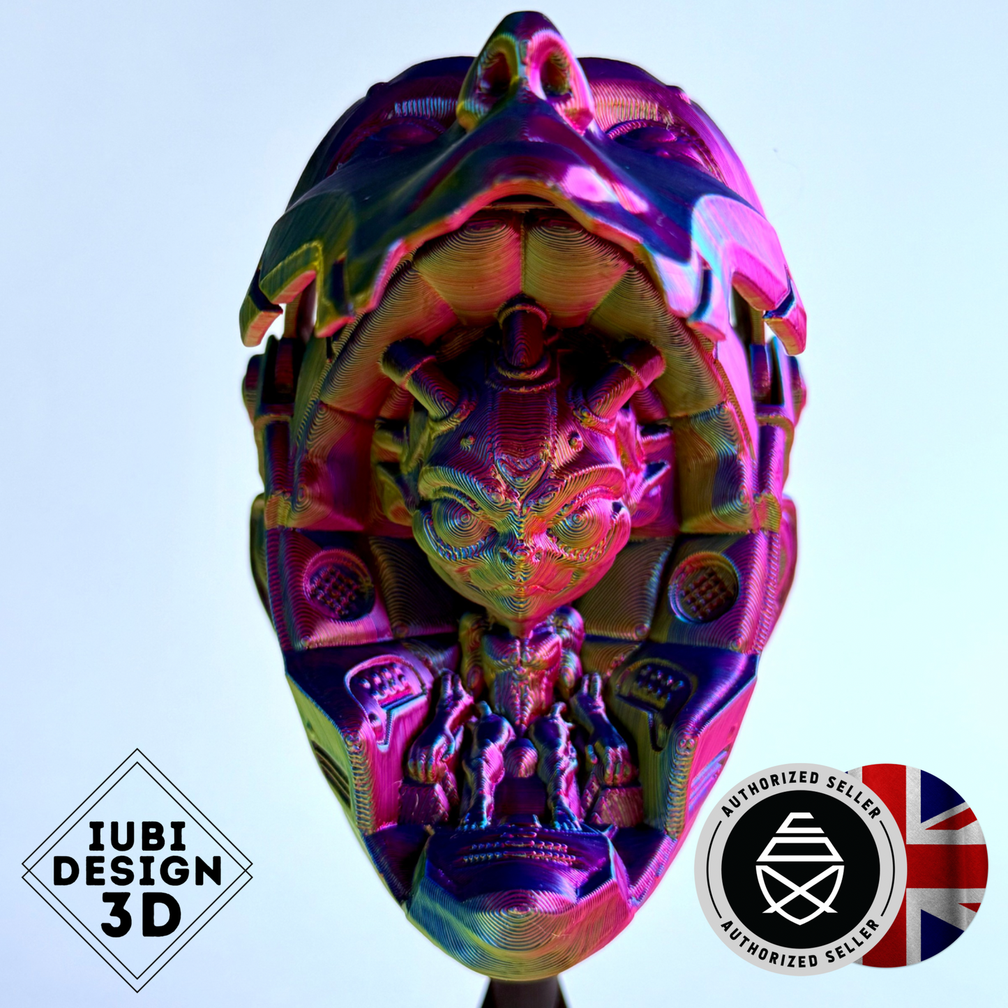 Alien Bot Mask Decoration | Dystopian Future Wall Mountable 3D Printed Display