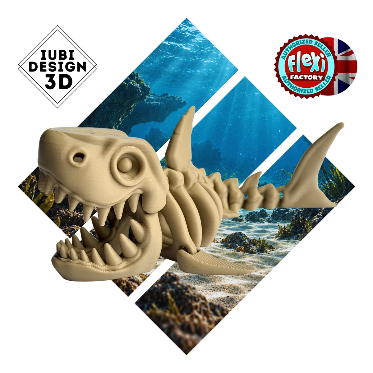 Skeleton Shark | 3D Printed Articulated Shark Skeleton Figure