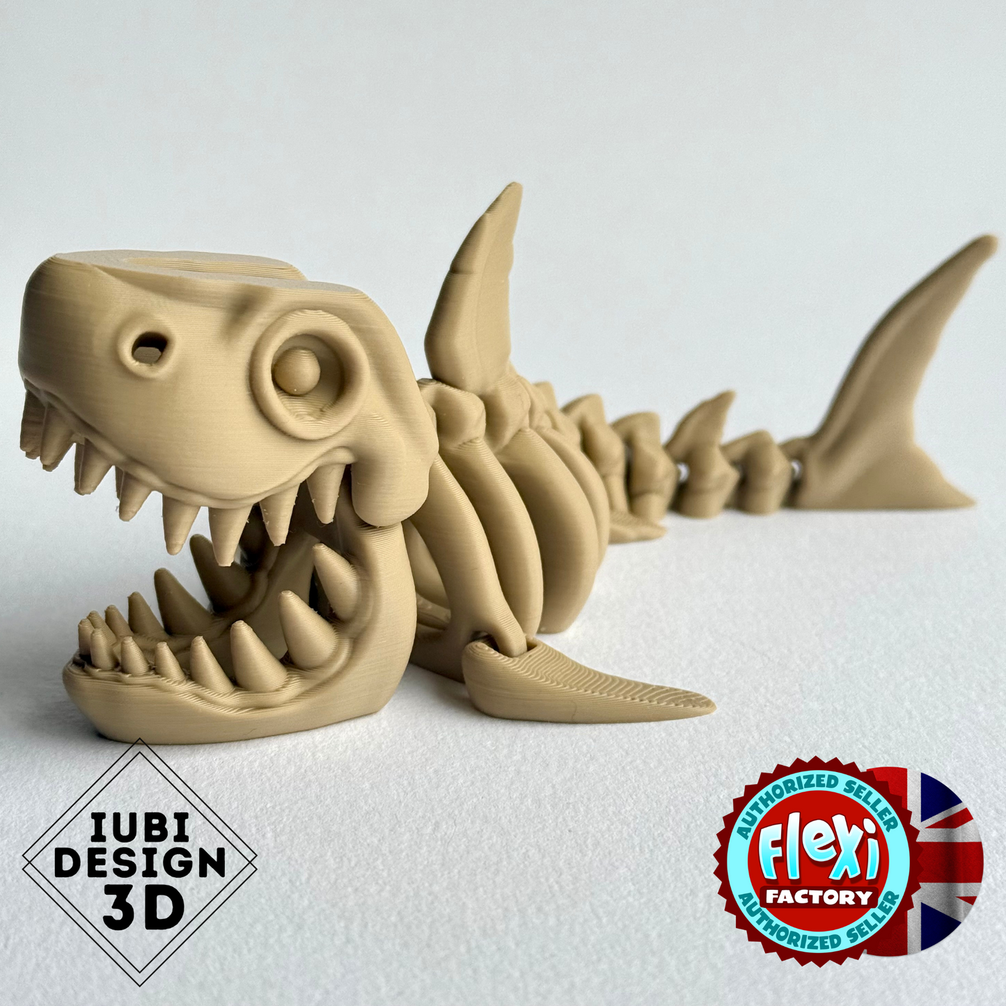 3D Printed Skeleton Shark | Articulating Shark with Opening Mouth