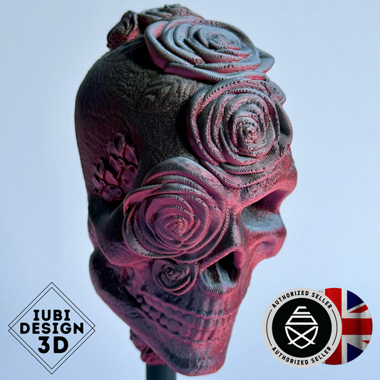 Skull Roses Mask Decoration | Gothic Romance Wall Mountable 3D Printed Display