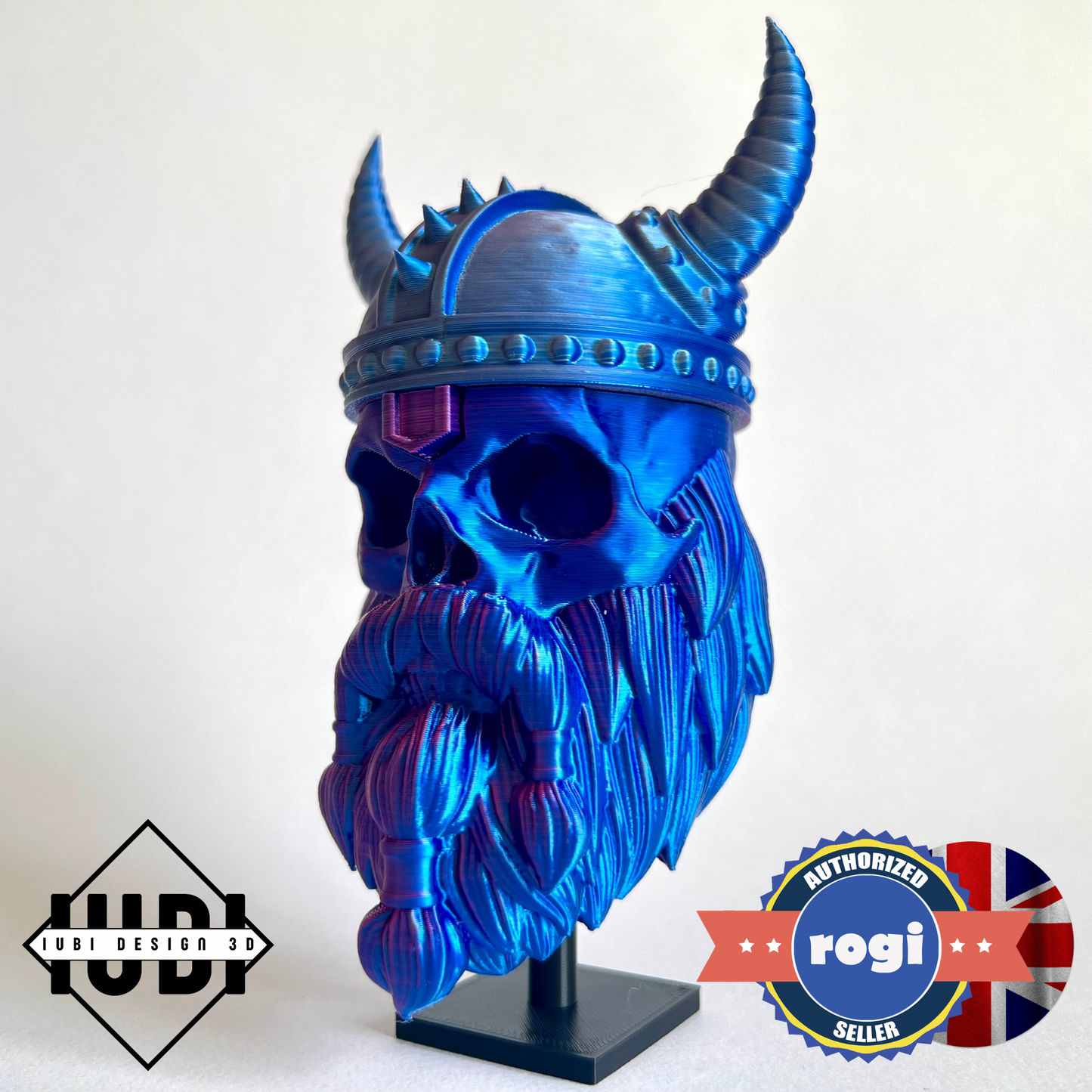 Viking Bearded Skull | 3D Printed Home Decor - Small