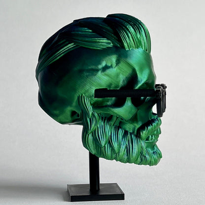 Punk Rocker with Sunglasses Bearded Skull | 3D Printed Home Decor - Small