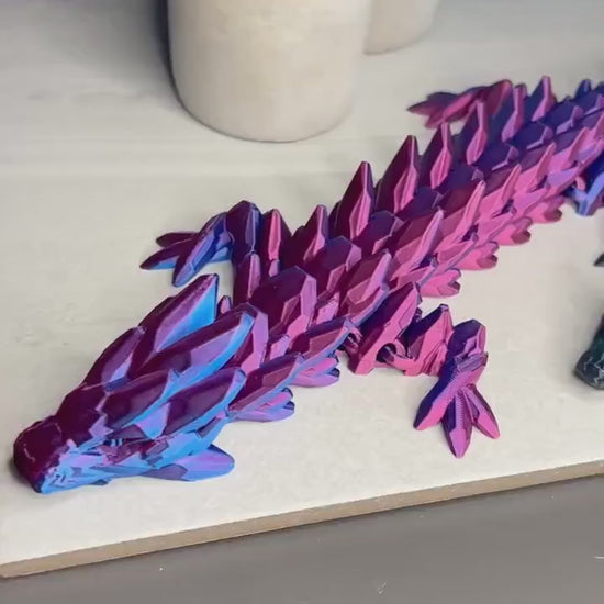 Gemstone Dragon: 3D Printed Fidget Toy | Cinderwing3D | Articulating Desk Buddy