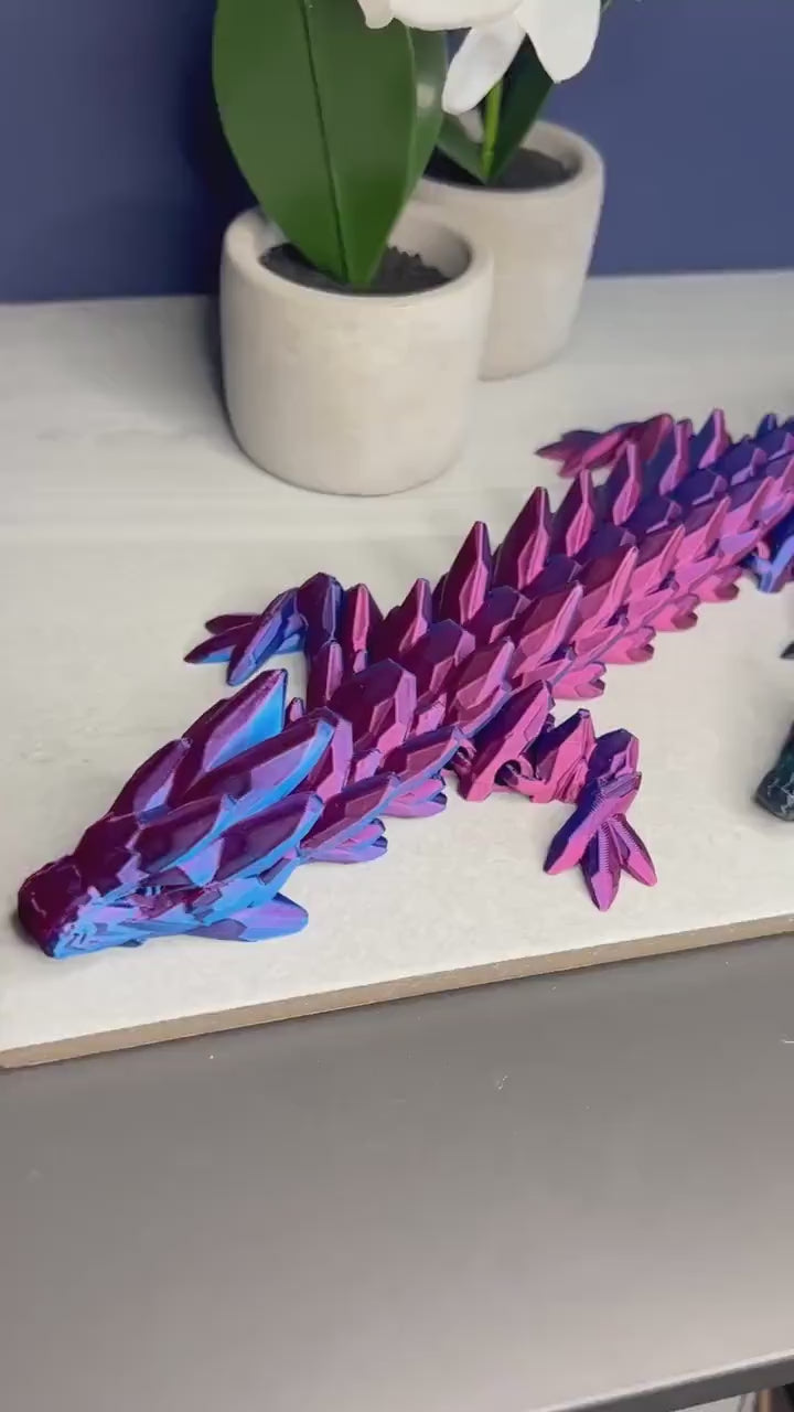 Gemstone Dragon: 3D Printed Fidget Toy | Cinderwing3D | Articulating Desk Buddy