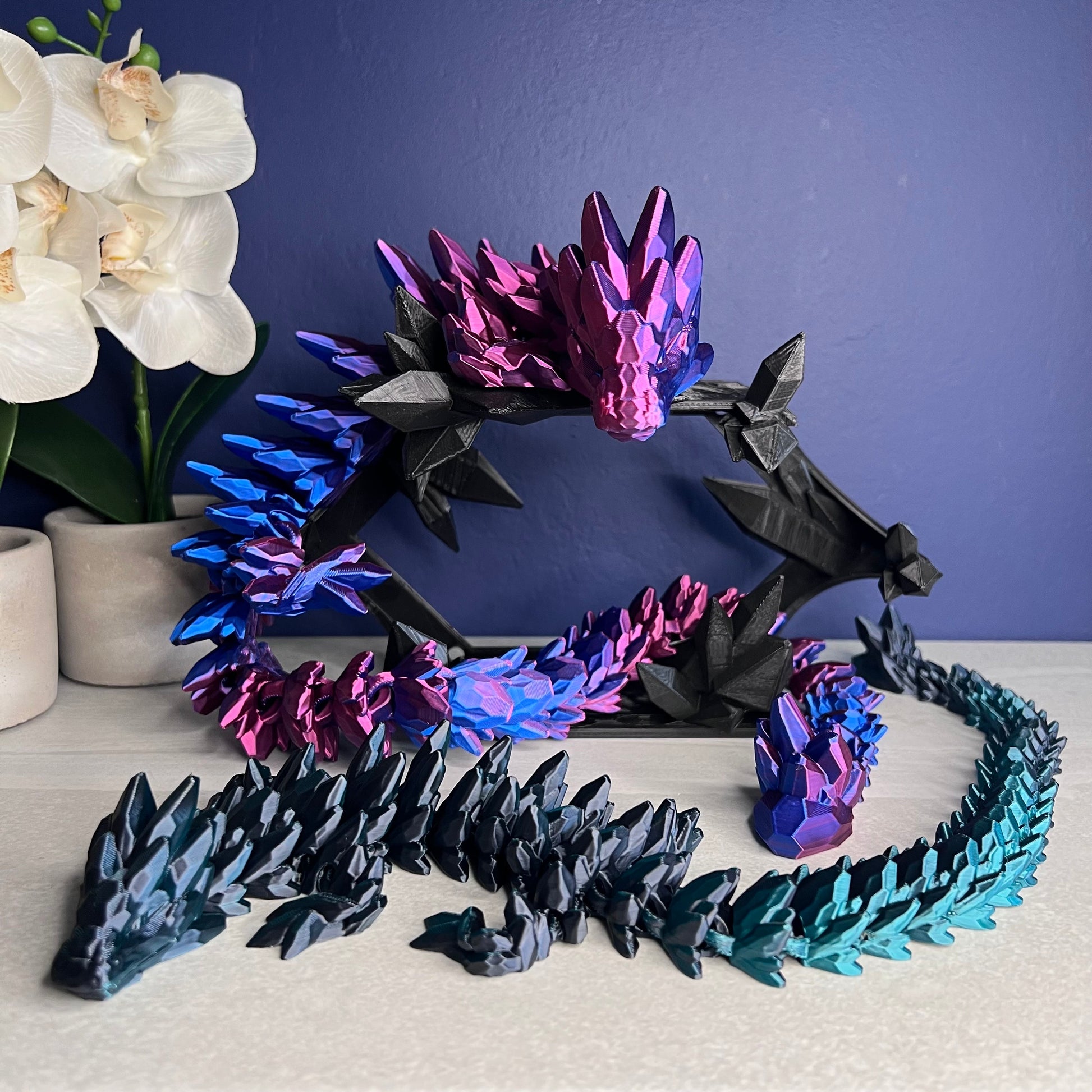 Gemstone Dragon: 3D Printed Fidget Toy | Cinderwing3D | Articulating Desk Buddy