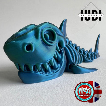 3D Printed Skeleton Shark | Articulating Shark with Opening Mouth