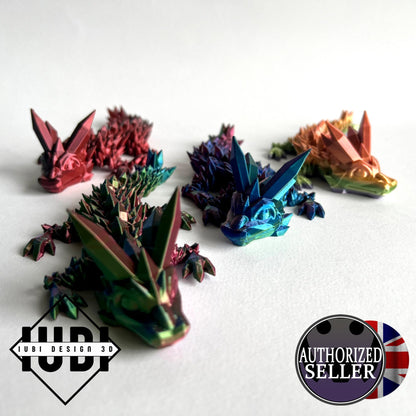 3D Printed Crystal Dragon | Baby - 7 inches