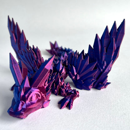 3D Printed Crystal Wing Dragon | Baby - 7 inches