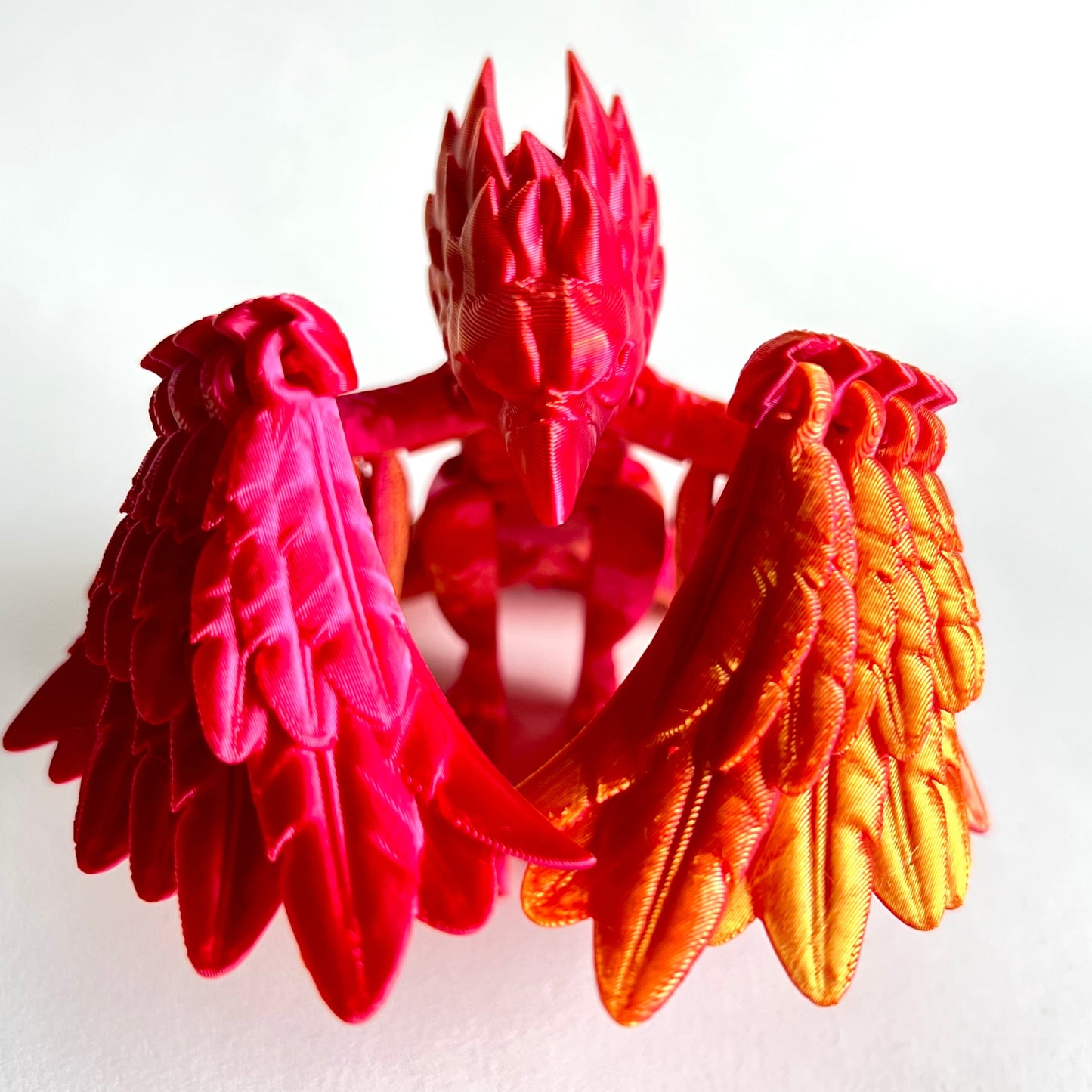 3D Printed Phoenix | Articulated Mythical Bird with Feathered Wings