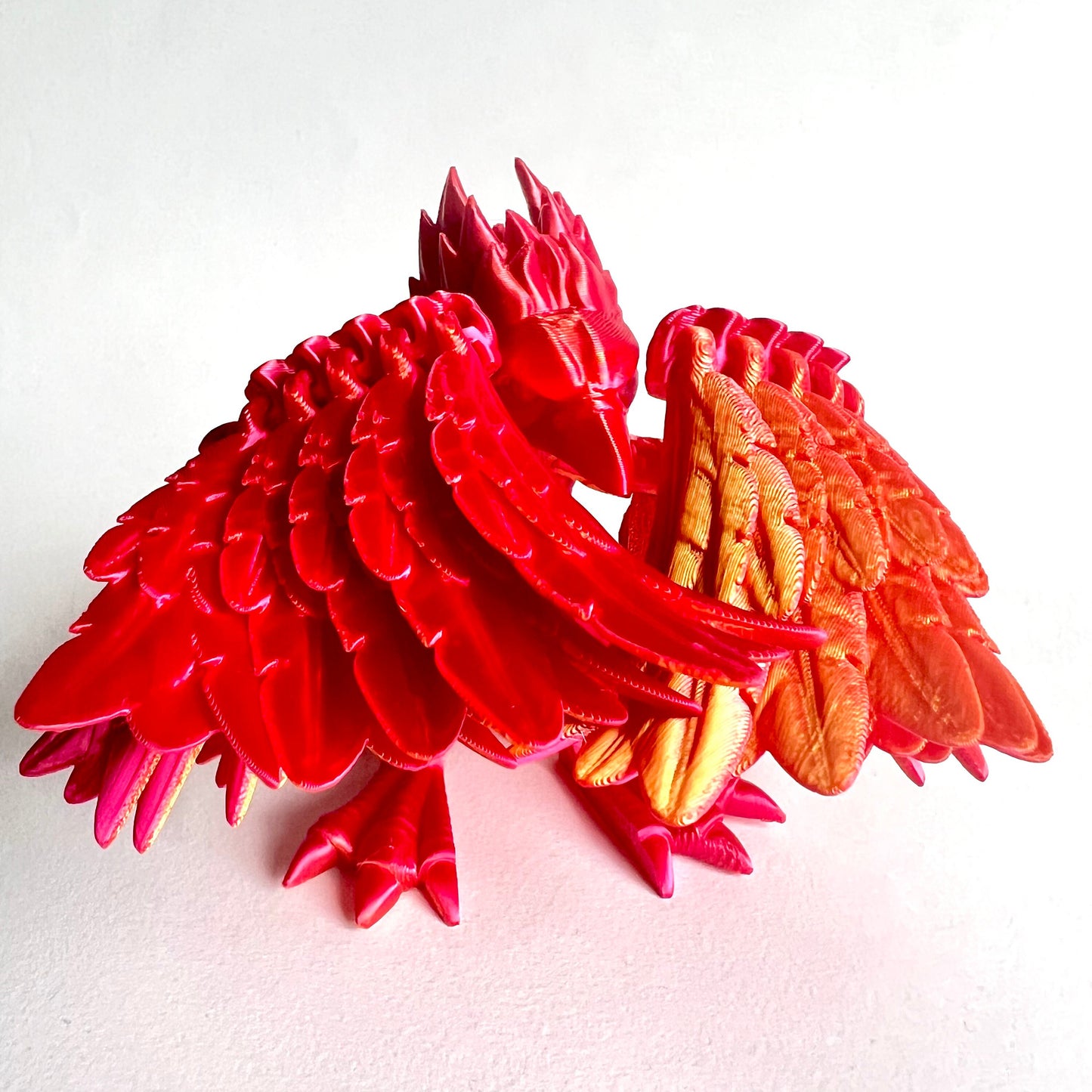 3D Printed Phoenix | Articulated Mythical Bird with Feathered Wings