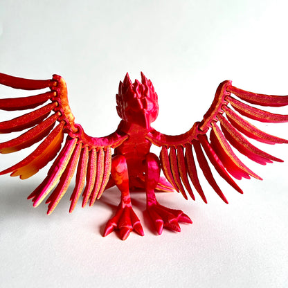 3D Printed Phoenix | Articulated Mythical Bird with Feathered Wings