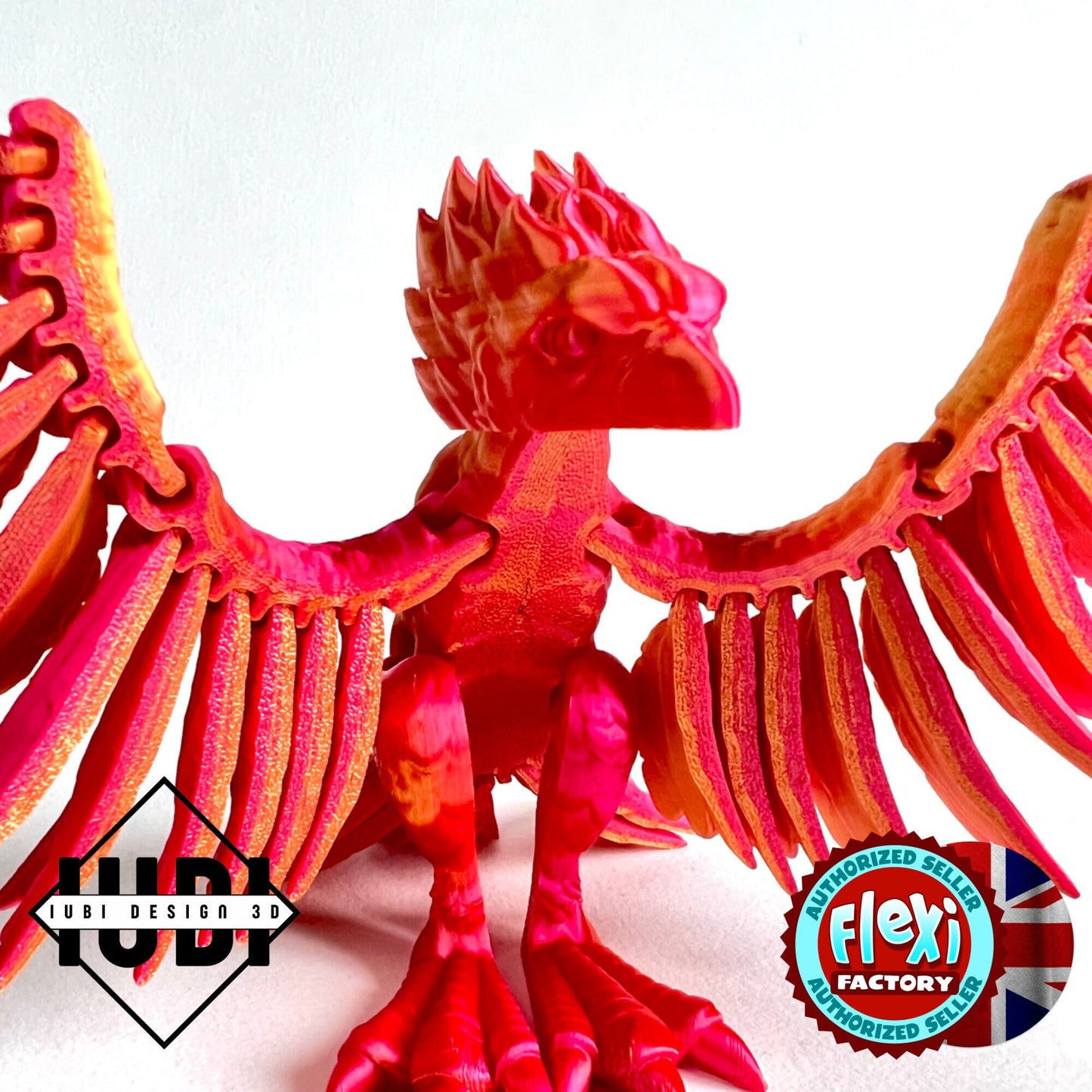 3D Printed Phoenix | Articulated Mythical Bird with Feathered Wings