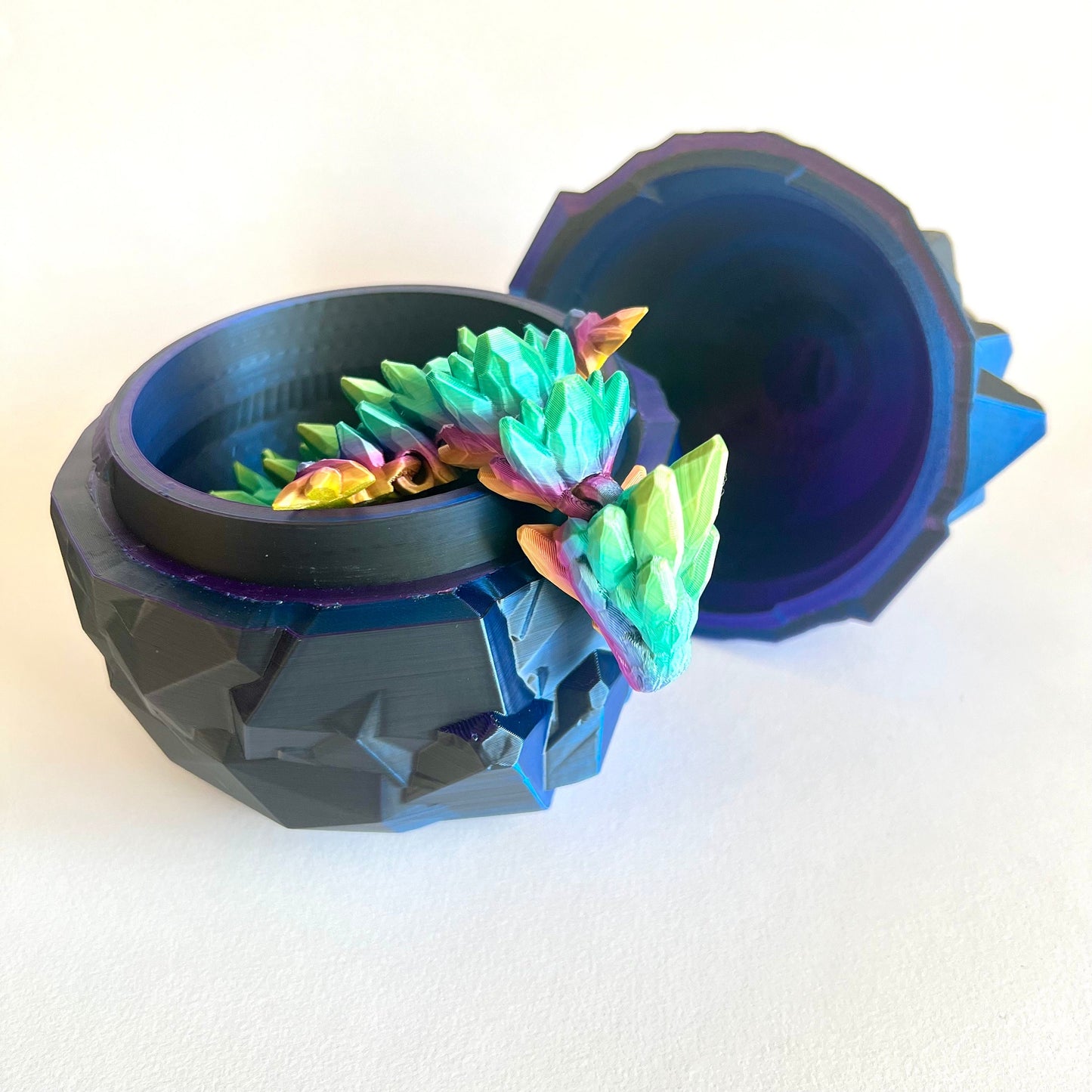 Mystery Gemstone Dragon Surprise Egg: 3D Printed Fidget Toy | Cinderwing3D | Articulating Desk Buddy