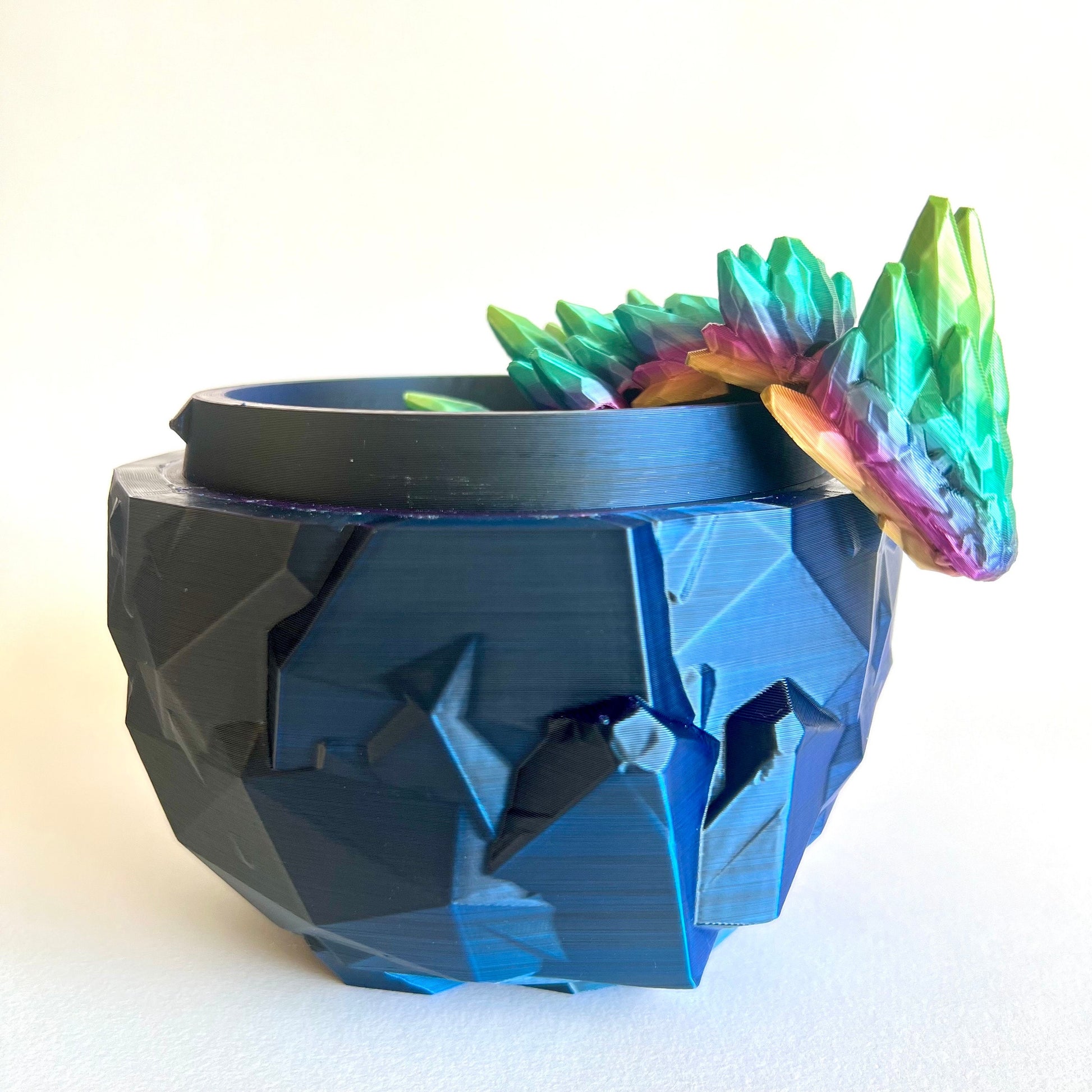 Mystery Gemstone Dragon Surprise Egg: 3D Printed Fidget Toy | Cinderwing3D | Articulating Desk Buddy