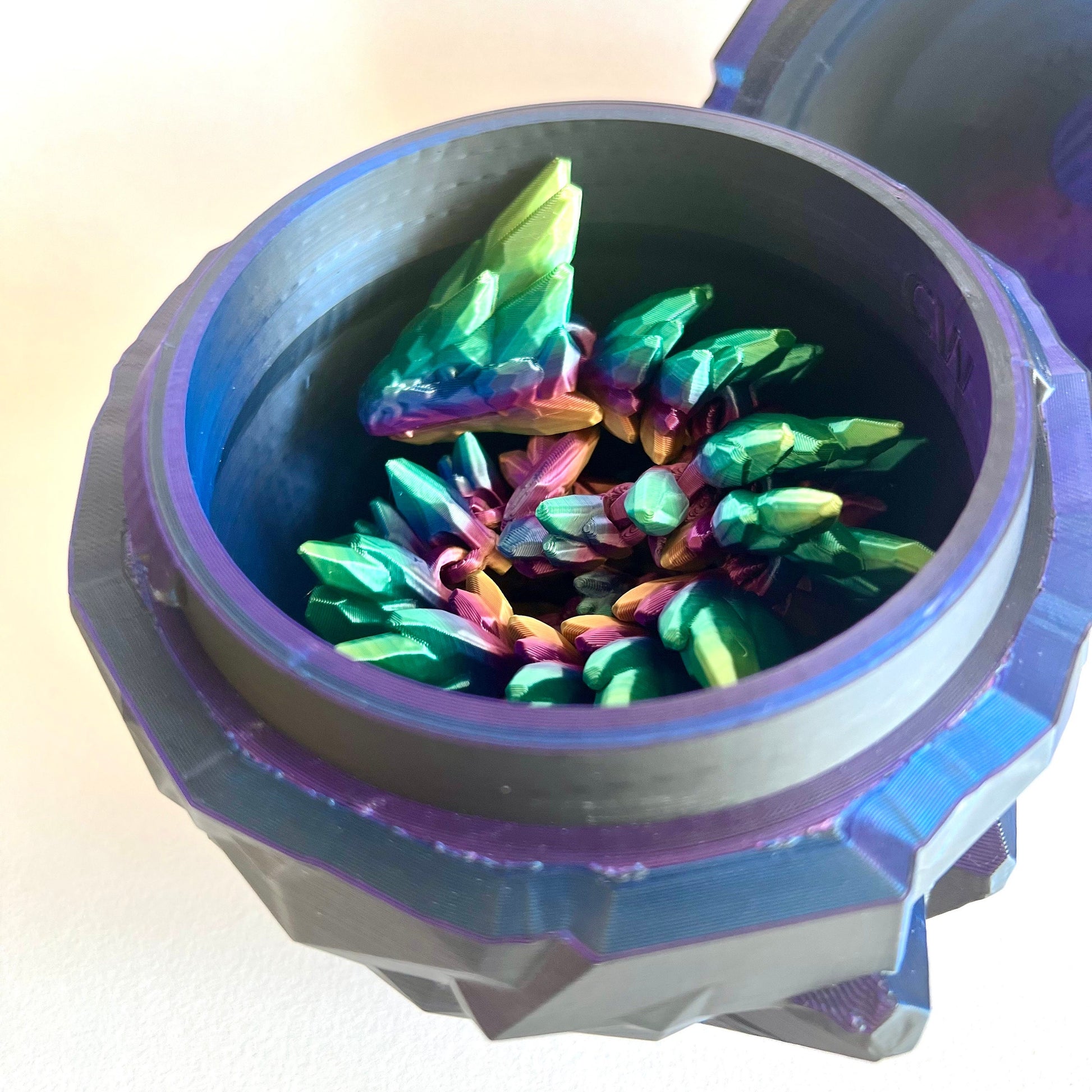 Mystery Gemstone Dragon Surprise Egg: 3D Printed Fidget Toy | Cinderwing3D | Articulating Desk Buddy