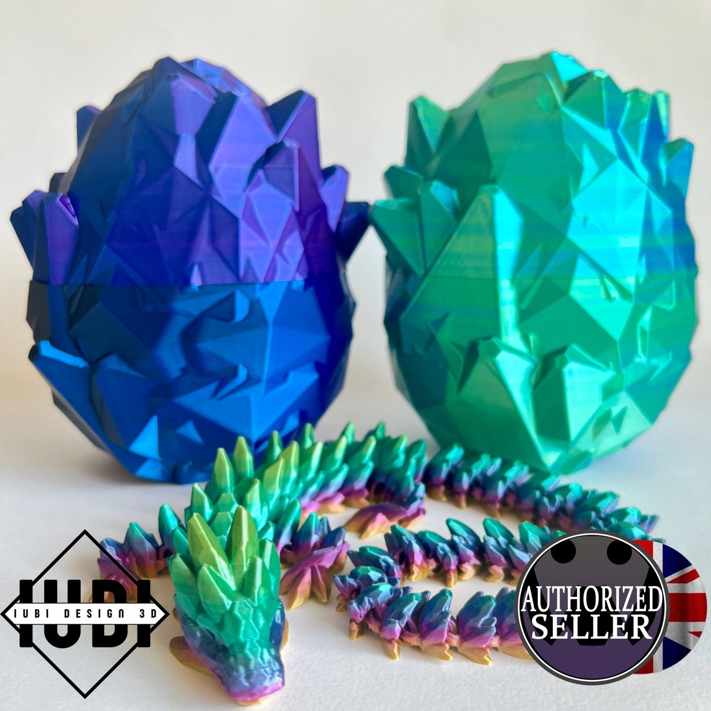 Mystery Gemstone Dragon Surprise Egg: 3D Printed Fidget Toy | Cinderwing3D | Articulating Desk Buddy